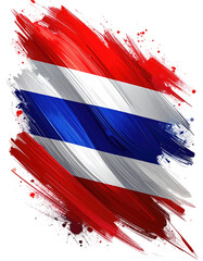 Artistic depiction of the Thai flag, with a painterly effect
