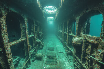 The photo captures the wreck of the USS USS.