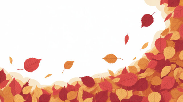 Autumn leaves background vector graphic design for fall season with colorful foliage and nature elements