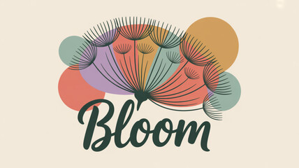 Bloom floral design with colorful circles vector illustration for spring season and nature inspired art prints