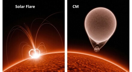 Solar Flare and Coronal Mass Ejection Illustration