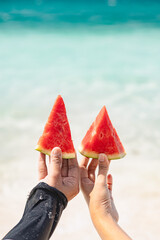 Watermelon on the beach
