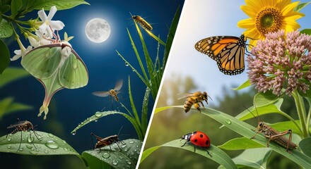A Night and Day Insect Portraiture Displaying Nature's Diversity