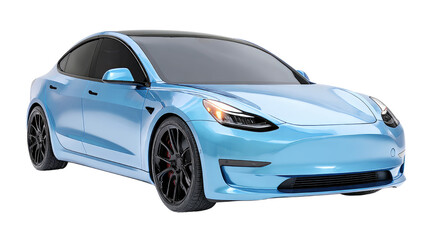 Naklejka premium 3d render of modern electric car on white background