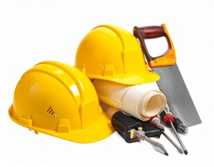 Generated image Construction tools on a white background without shadows