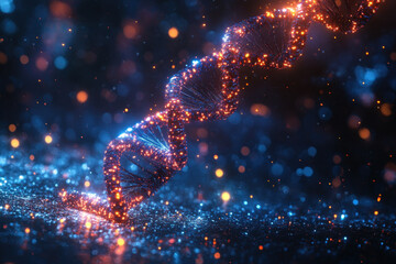 DNA strands intertwined in a close-up view.