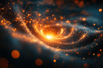 Spiral pattern in bright orange and black.