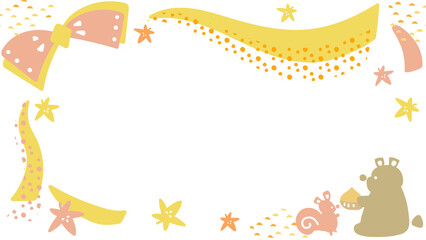 動画配信用の背景57　リスとクマ柄