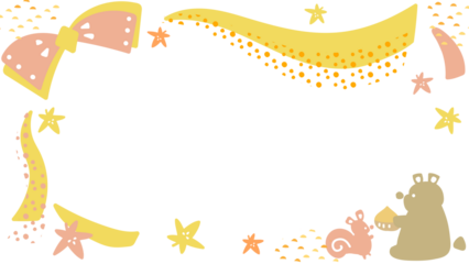 動画配信用の背景57　リスとクマ柄