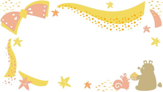 動画配信用の背景57　リスとクマ柄