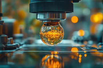 Light bulb with reflection.