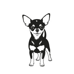 Chihuahua Silhouette Vector Small Dog Minimalist Logo Design
