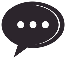 Fototapeta premium Simple dark speech bubble with ellipsis dots symbol