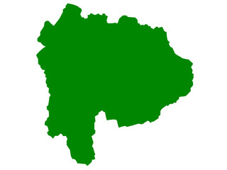 山梨県の地図（グリーン）