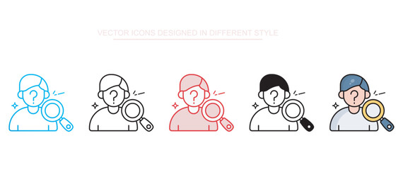 Suspect icon design with white background stock illustration