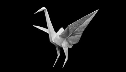 Folded paper crane
