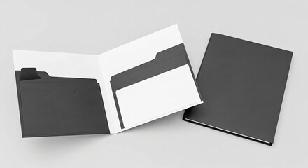 Presentation Folders: Open and Closed Mockup