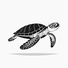 Fototapeta premium Elegant Sea Turtle Silhouette Minimalist Vector Illustration
