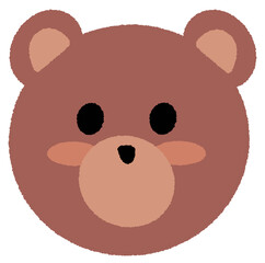 Cute Bear Face Illustration
