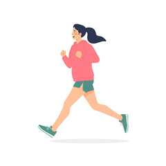 Athletic Woman Running Marathon in Athletic Gear, Focusing on Health and Fitness