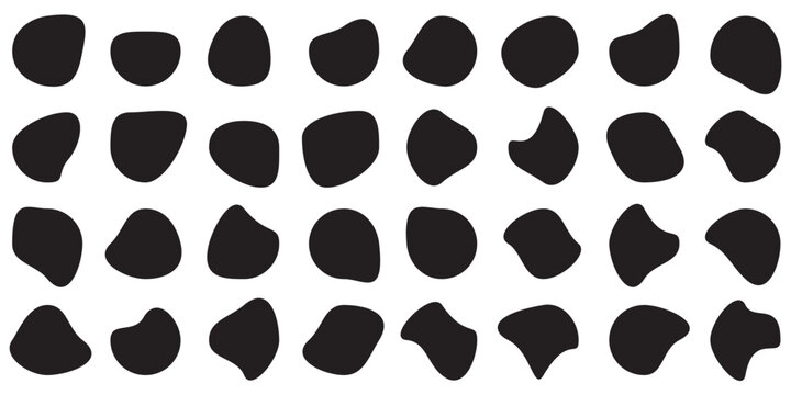 Organic colorful blob shapes. Round abstract organic shape collection. Pebble, drops and stone. Random abstract liquid organic irregular blotch shapes. Different Random circle, decor, wallpaper. EPS10