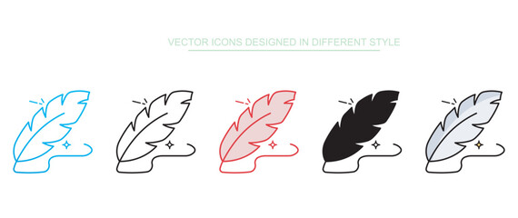 Feather Pen icon design with white background stock illustration