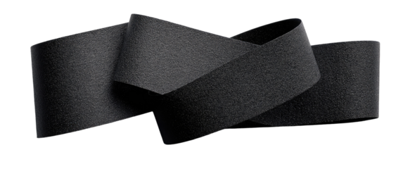 Abstract black ribbon-like shapes intertwined