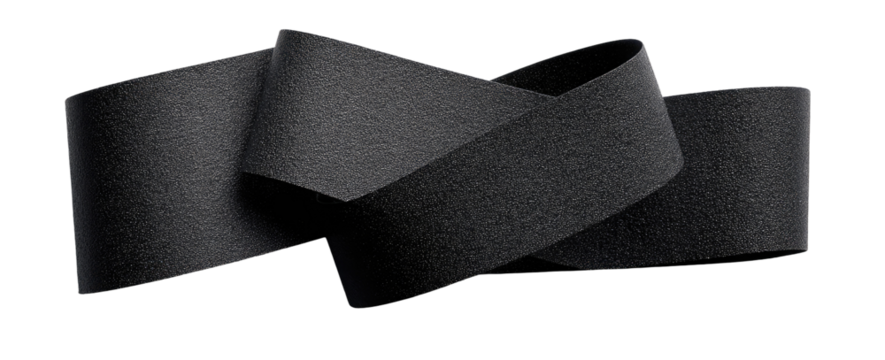 Abstract black ribbon-like shapes intertwined