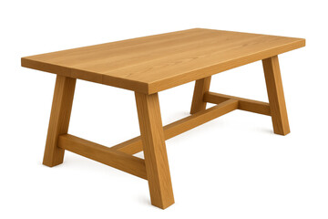 Wooden table isolated on transparent background, ideal for interior design projects