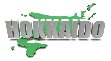 北海道テキスト素材（透過：マップ）