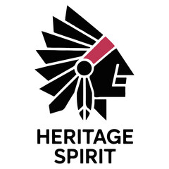 Heritage Spirit Geometric Headdress Logo Design