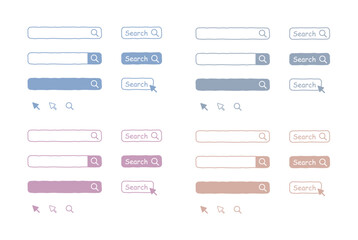 手書き風の検索窓２　ニュアンスカラー・くすみカラー