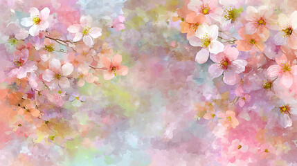 Delicate floral background with blush peonies and peach