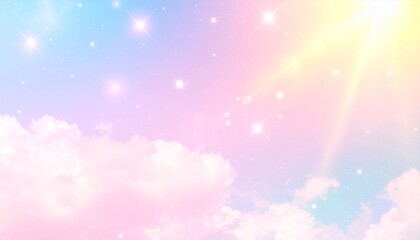 Fototapeta premium パステルカラー 幻想的な空の背景素材