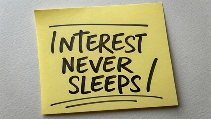 Bold motivational message on sticky note reminding viewers to stay engaged and driven with their interests at all times