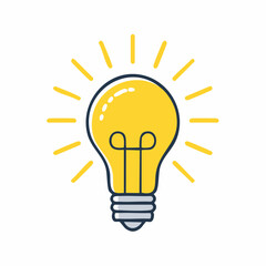 Bright Idea A Simple and Clean Light Bulb Illustration of Inspiration and Creativity