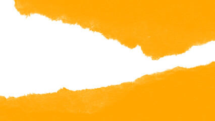 Yellow Torn paper frame on transparent background. torn paper texture, ripped of paper designs and...