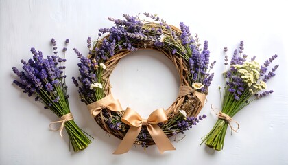 Lavender wreath and bouquets