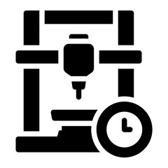 printing duration glyph icon for tracking time usage