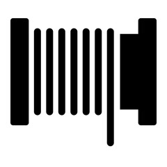 feeding filament glyph icon for 3d printer spool usage