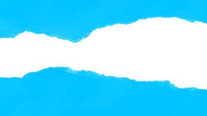 Blue Torn paper frame on transparent background. torn paper texture, ripped of paper designs and jagged paper edges create a raw, artistic look.