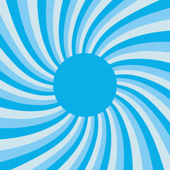Blue Swirl Background With Central Circle radial rays