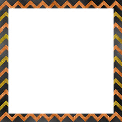Chevron Pattern Border with Glitter Accents orange