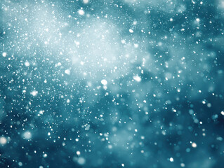Obraz premium Flurry of snowflakes gently falls against blurred, wintry background, creating serene and magical atmosphere. soft focus and cool tones evoke sense of tranquility and wonder