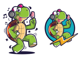Obraz premium Green turtle cartoon characters