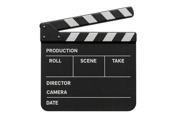 Movie Clapperboard on Transparent Background Ready for Filming