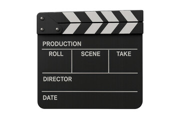 Obraz premium Classic Movie Clapperboard on Transparent Background Ready for Action