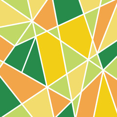 Geometric Pattern With Green Orange And Yellow Triangles