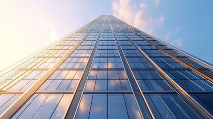 Fototapeta premium Futuristic skyscraper construction in urban landscape architectural visuals high-resolution perspective