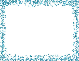 Glittering Silver and Teal Border with Central White Square isolated on a transparent background